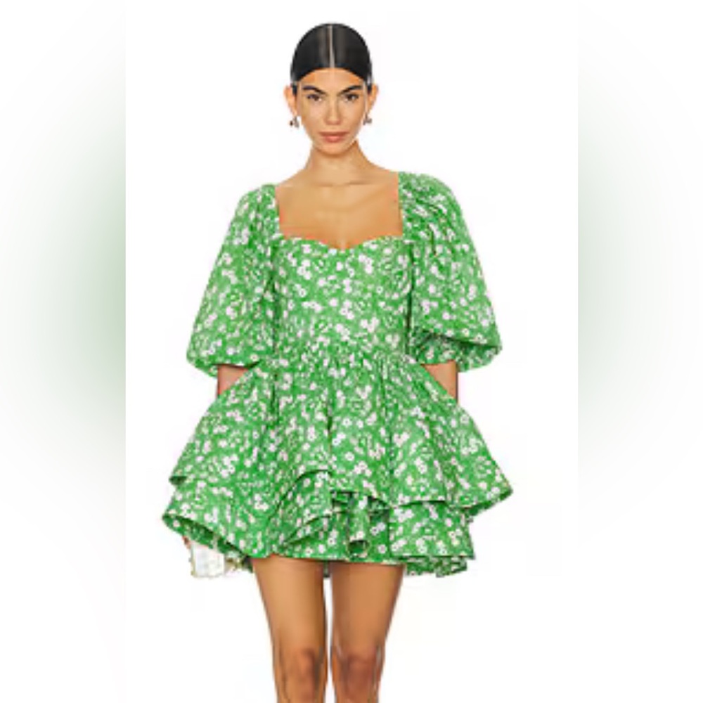 Selkie Green Floral Mini Dress